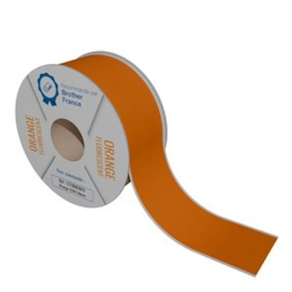 Rouleaux continu fluorescent orange 50mm x 25m