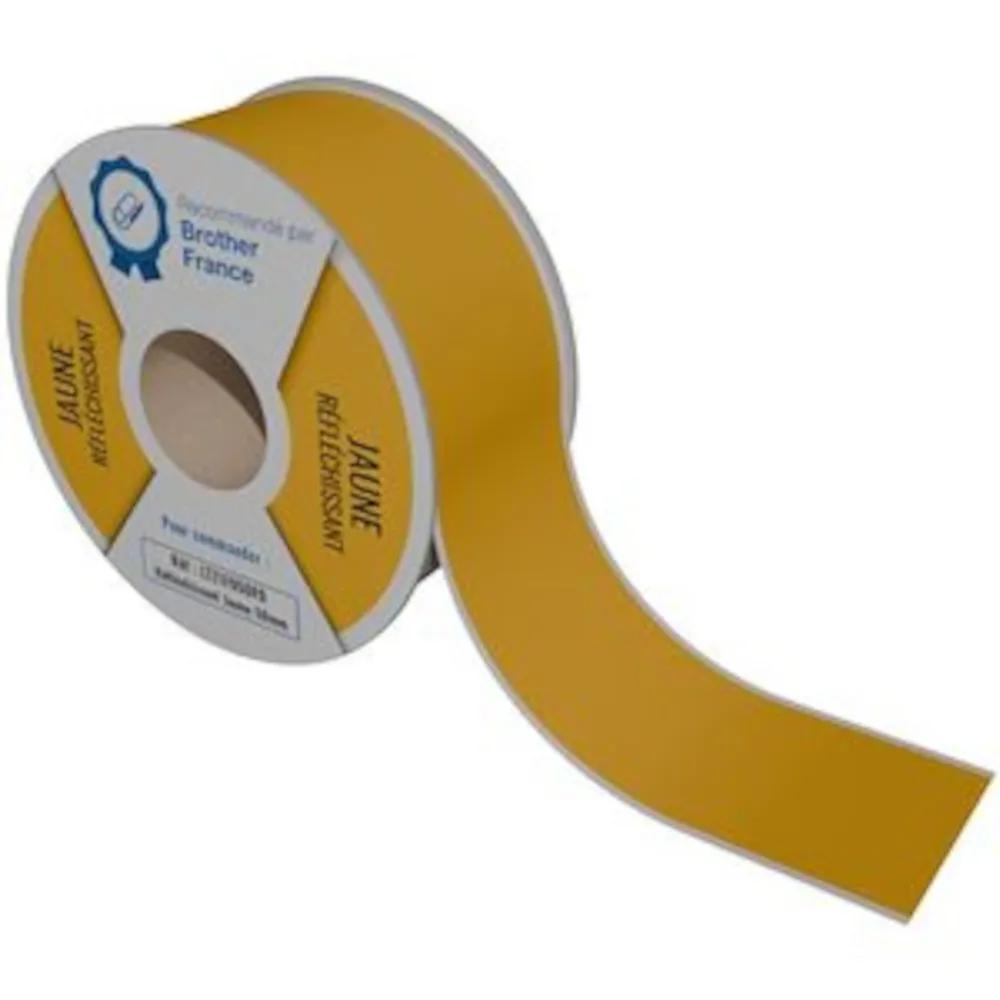 Rouleaux continu reflechissant jaune 50mm x 25m