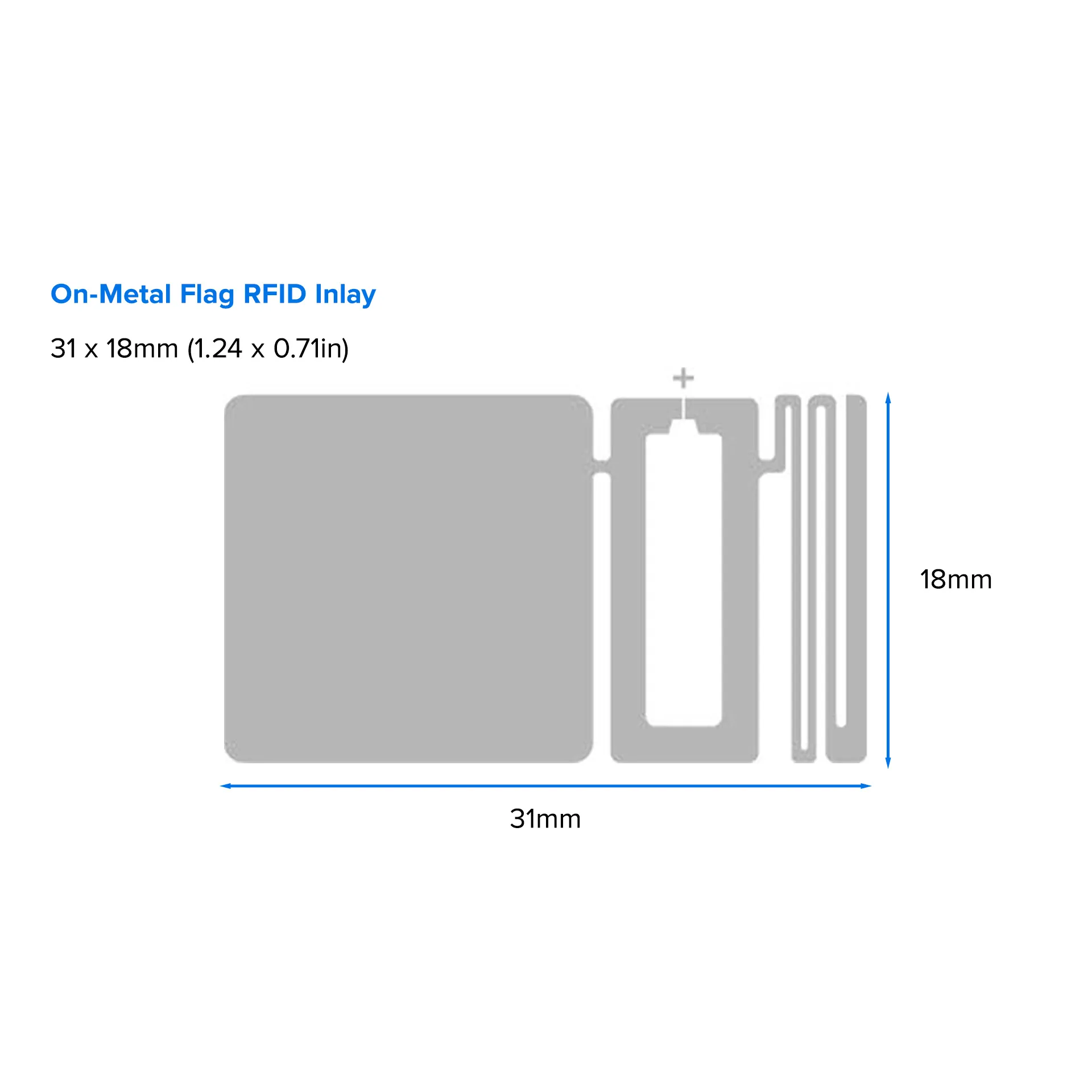 Etiquette RFID Transfert Thermique Boingtech BT577 68 mm x 23 mm
